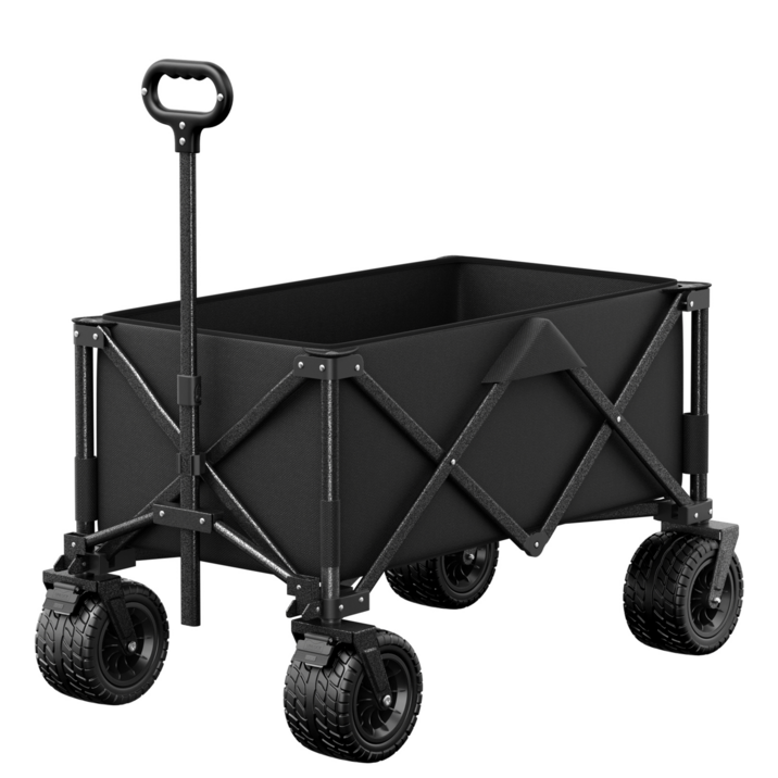 AORAN 캠핑카트 캠핑웨건 광폭타이어 왜건 다기능 아웃도어 캠핑 웨건, 블랙, 1개