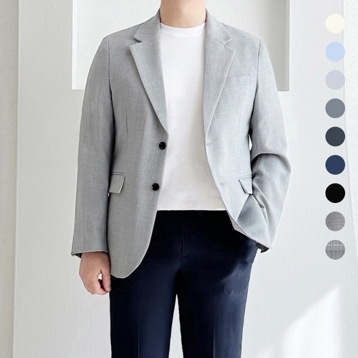 레브클래식 남자 봄 여름 린넨 콤비 자켓 블레이저 세미 캐주얼 정장 마 마이 가을 간절기 빅사이즈