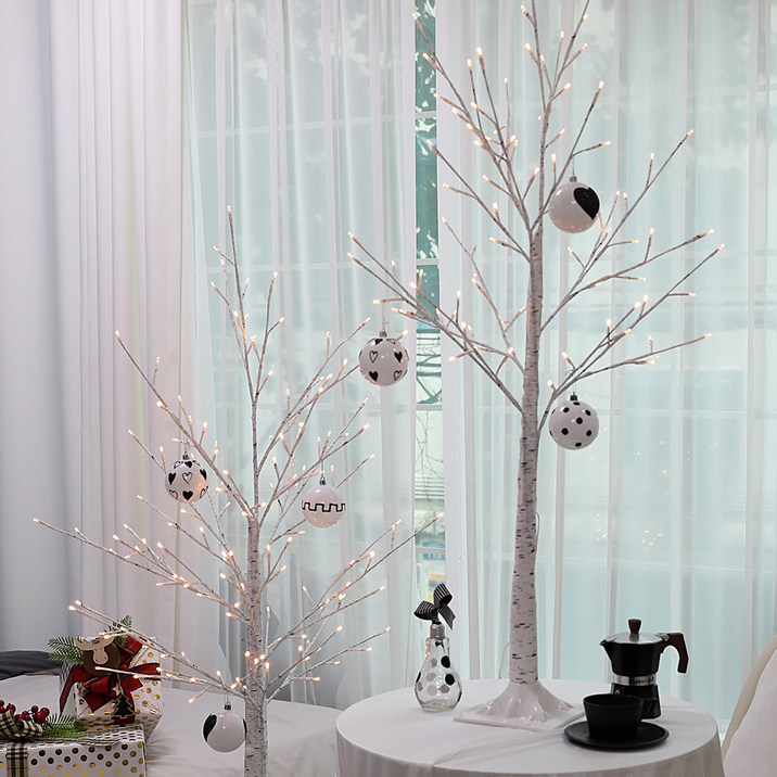 조아트 크리스마스트리 자작나무트리 LED 감성트리 화이트 특별한트리 인조나무, 01_감성트리 화이트자작 1.2M