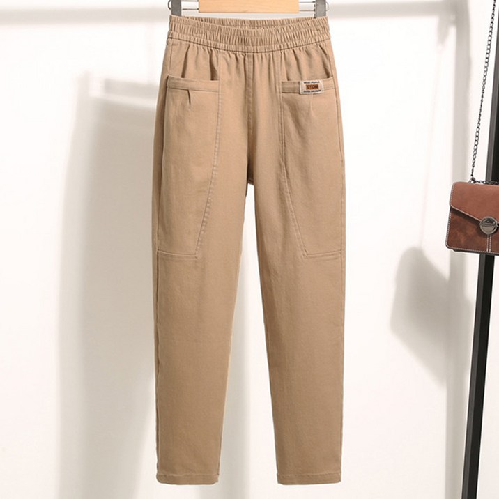 스타일아유 면100 빅사이즈 팬츠 봄가을 스트레이트 캐주얼 슬랙스배기팬츠 키작녀코디 LP0776