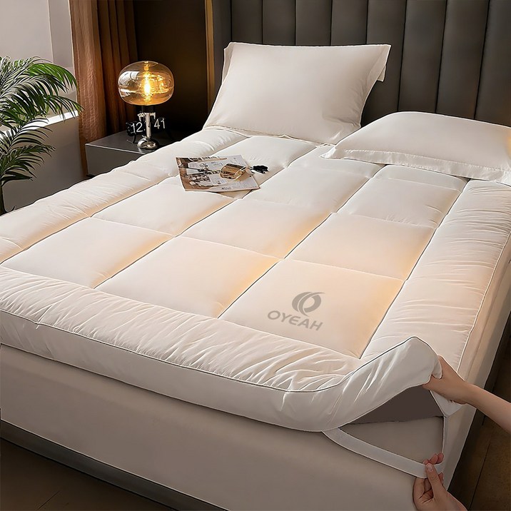 OYEAH 통세탁 사계절 푹신하고 두꺼운 침대 토퍼