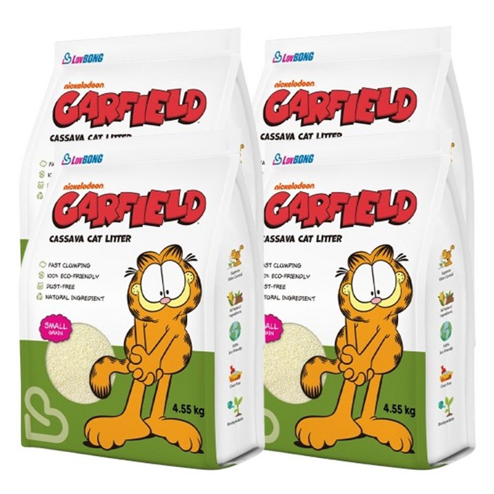 가필드 4.55kg x 4개 천연 카사바 고양이모래