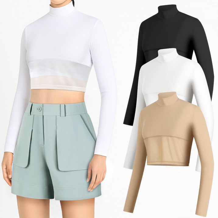 여성 골프 이너웨어 uv차단 여름 냉감 골프티셔츠 메쉬 베이스레이어 쿨 여자 골프웨어 상의