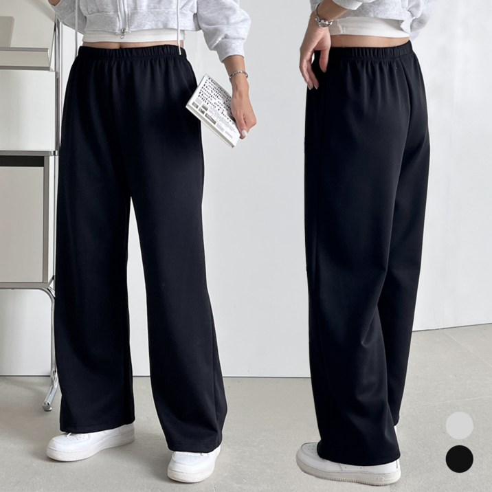 [기장수선 필요X] 핏노블 여성 트레이닝바지 밴딩 와이드팬츠