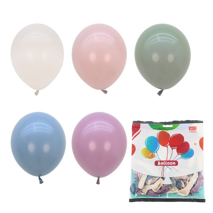 파티짱 파스텔 더스크 혼합 색상 풍선 100개입, 13cm 혼합 색상 풍선 (100개입/파스텔더스크)