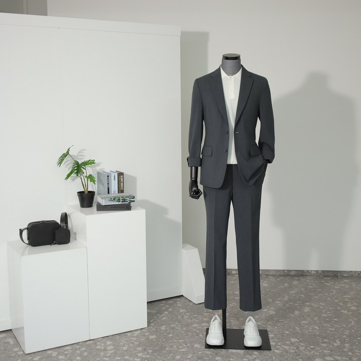 리버클래시 LLS26509DG, LLS27509DG [SLIM-FIT SUIT] 시어서커 스판 싱글 셋업 정장 다크그레이