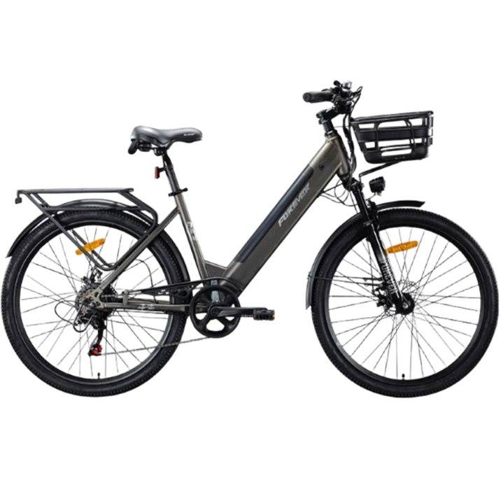 스파큐 배터리분리형 전기자전거 전동자전거 출퇴근 배달 MTB 가벼운 경량 가성비 자전거, 02.그레이, 경량스틸