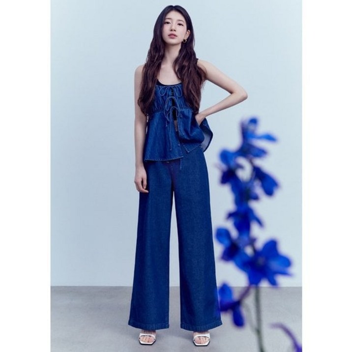 게스 게스진 SUZY YP2D0095 여성 스트링 뒷밴딩 와이드_BLUE BLACK