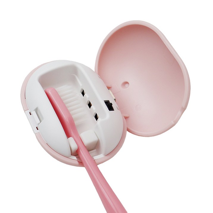 르웨이 가정용 휴대용 조약돌 UV-C LED 자외선 칫솔 살균기 소독기, 핑크