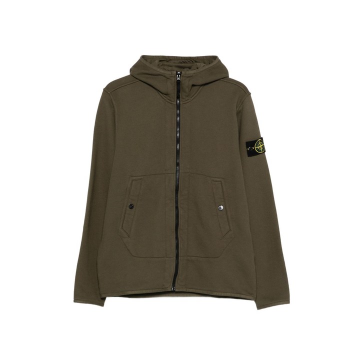 스톤 아일랜드 로고 패치 긴소매 후디