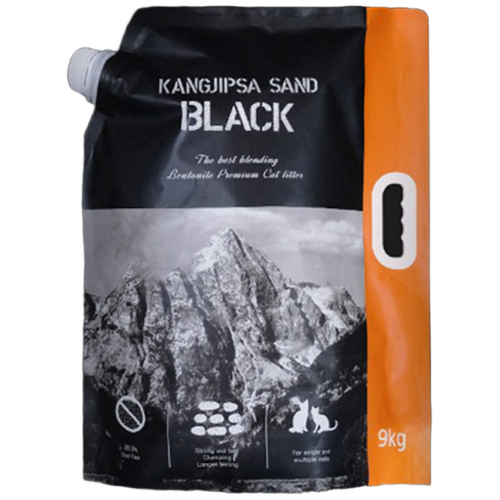 [본사직영/당일출고]강집사 샌드 블랙 9kg 고양이모래 벤토나이트, 9kg, 2팩, 오리지널