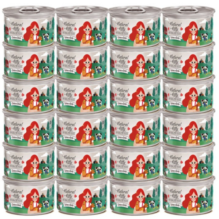 내추럴키티 고양이 내추럴 간식 캔, 24개, 80g, 치킨