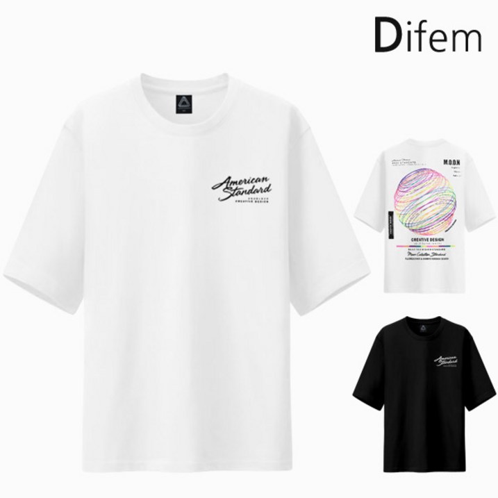 디프엠 5부오버핏반팔 오션스탠다드 M~5XL 빅사이즈 남녀공용 반팔티셔츠 반팔 티셔츠