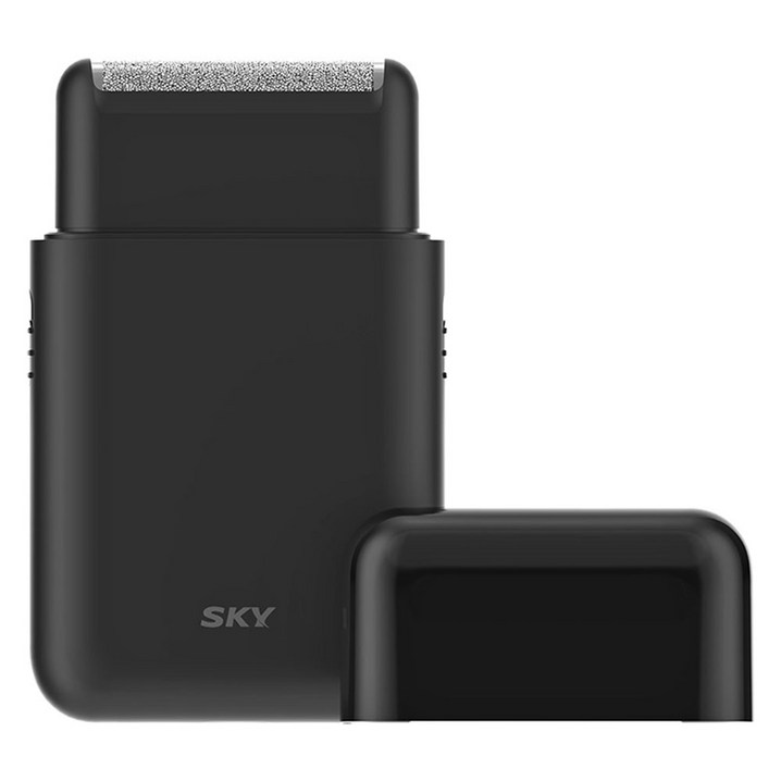 스카이 케어 미니 C타입 충전식 여행용 슬림형 전기면도기 휴대용 파우치 세트 SKYCAES11, 시크릿 블랙, SKYCAES11