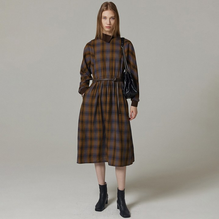 나이스클랍 여성용 체크 훌 원피스 N234MWO912