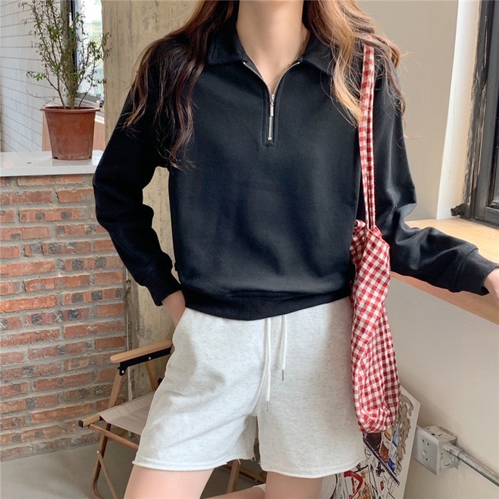 데이즈온샵 여성용 루즈핏 반집업 맨투맨 데이즈온샵 여성용 루즈핏 반집업 맨투맨