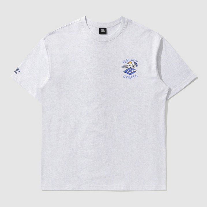 국내백화점판 UMBRO 엄브로 24년신상 플레이버 그래픽 루즈핏 반팔 티셔츠 멜란지