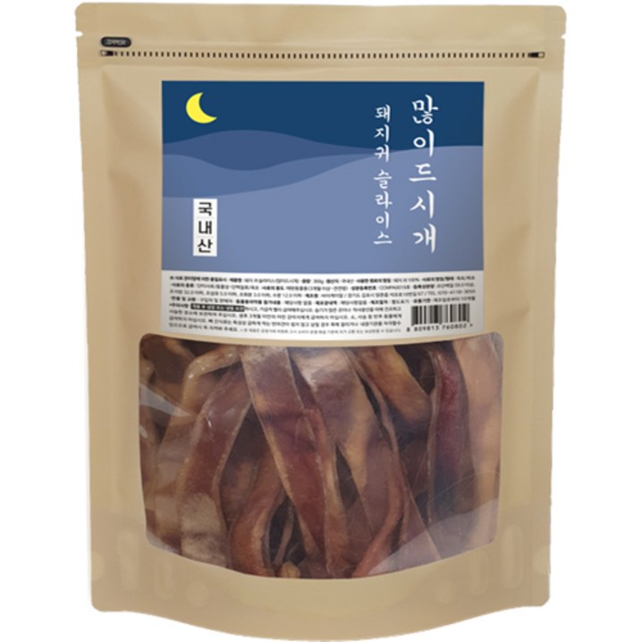돼지귀 슬라이스 많이드시개 대용량 국내산 애견 수제간식 300g, 돼지귀슬라이스, 300g, 1개