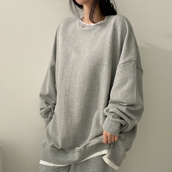 데일로엔 여성 오버핏 레이어드 맨투맨 티셔츠 데일로엔 여성 오버핏 레이어드 맨투맨 티셔츠
