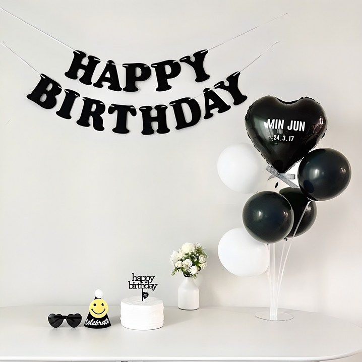 연지마켓 생일가랜드 생일 파티 용품 세트 하트 풍선 자유레터링 연지마켓 생일가랜드 생일 파티 용품 세트 하트 풍선 자유레터링