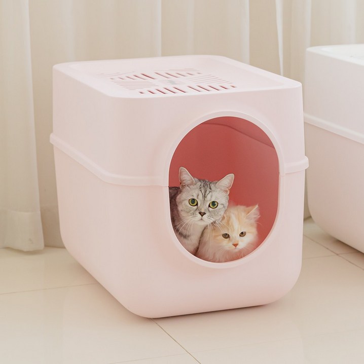 주자바라이프 가또페로 냥변기 고양이 화장실후드형, 밀크화이트, 1개