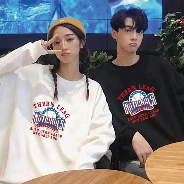 남녀공용 긴팔티셔츠 라운드넥 빅사이즈 오버핏 맨투맨 Couple Hoodies 남녀공용 긴팔티셔츠 라운드넥 빅사이즈 오버핏 맨투맨 Couple Hoodies