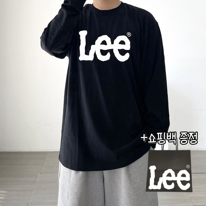 당일출고정품 LEE 리 빅 트위치 긴팔 티셔츠 블랙  쇼핑백
