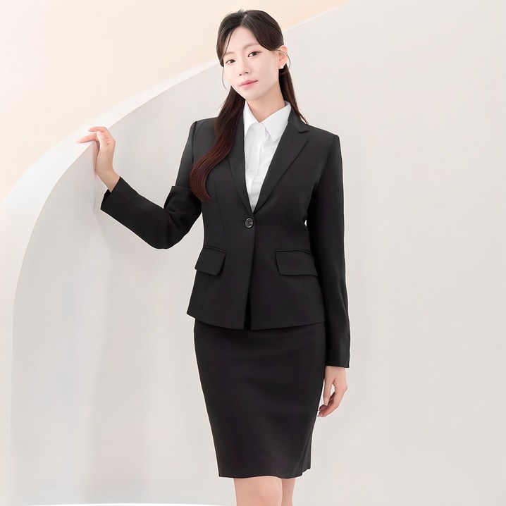 여자 면접 치마 정장 셋트 투피스 셋업 빅사이즈 검정색 가성비세트