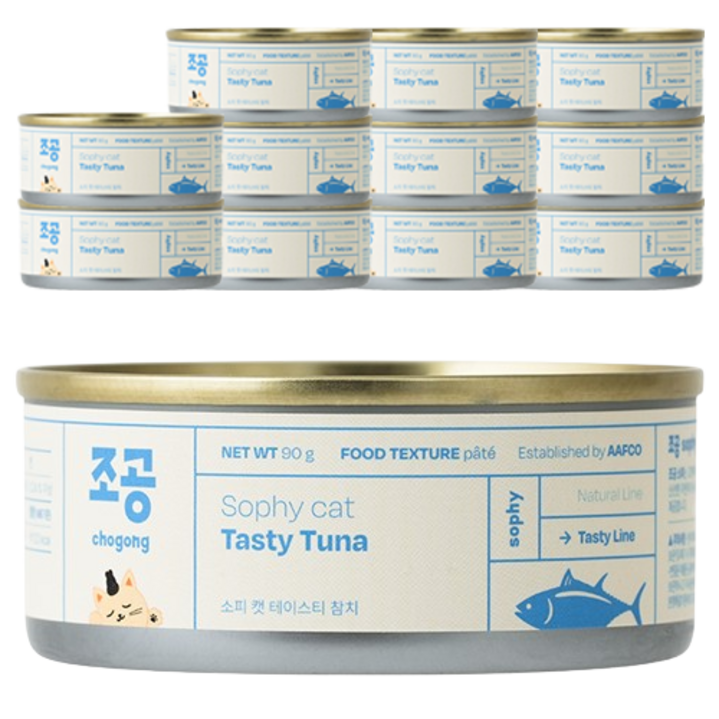 조공 성묘용 소피 캣 테이스티 습식캔, 참치, 90g, 12개