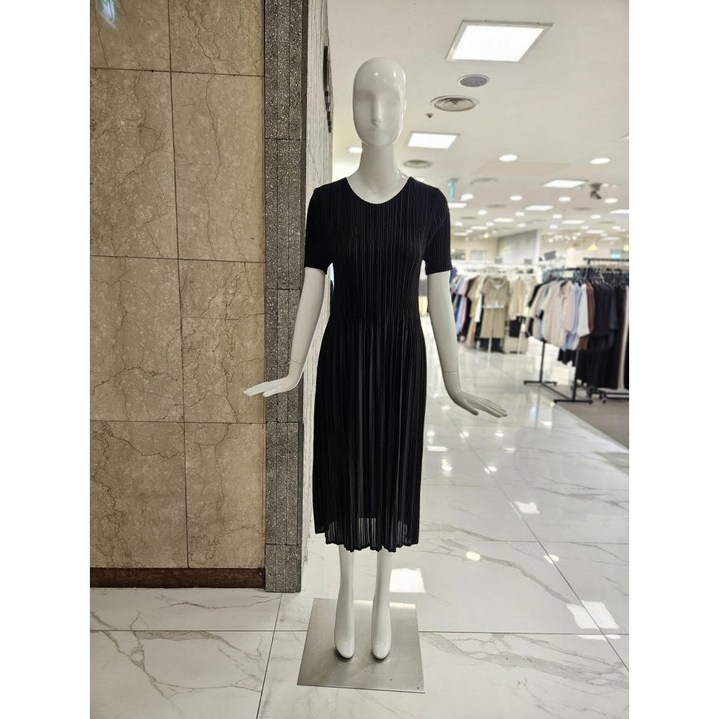 밸리걸 라운드 스판 플리츠 주름 원피스 242100