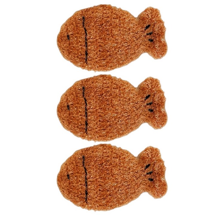 허니잼 귀여운 붕어빵 아크릴 주방 수세미 핸드메이드 아크릴 손뜨개 설거지 수세미 3P