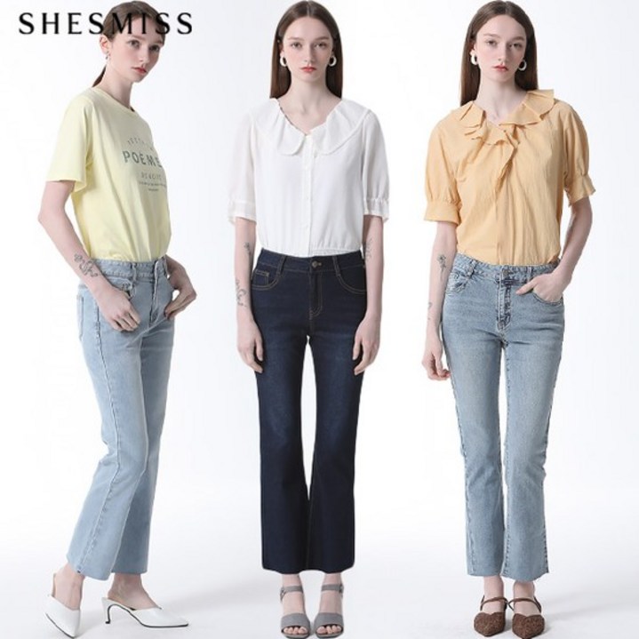 쉬즈미스 스티치 컷팅 데님 팬츠  택가격  138000원