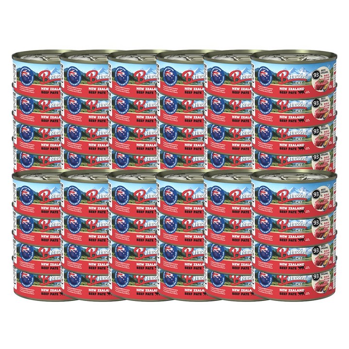 브리젠 뉴질랜드 파테 비프소고기 고양이 주식캔 습식 사료 48캔, 48개, 80g, 소