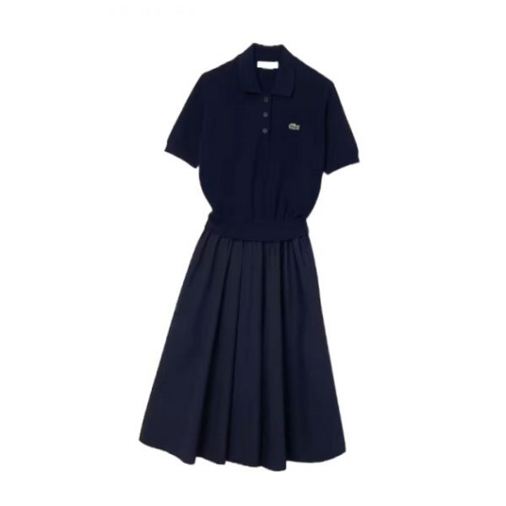 라코스테 LACOSTE 공식브랜드관 향기제습제증정25SS 여성 링스링스 핏앤플레어 드레스 EF9481-55G 166 418813