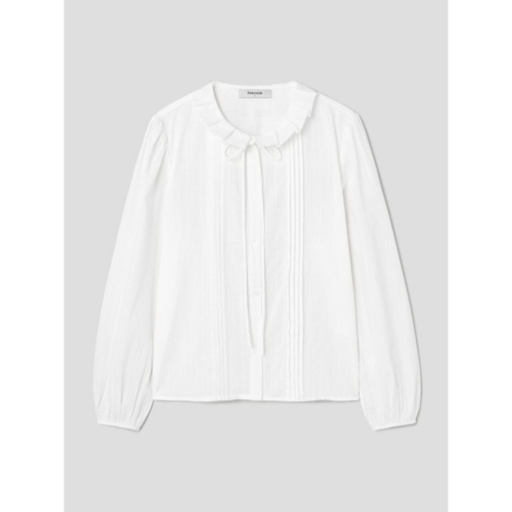 [에잇세컨즈] 핀턱 프릴넥 블라우스 - 화이트 (125264MB11)