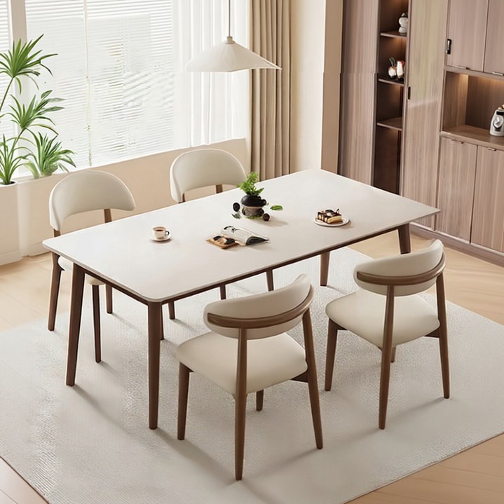 카메종 4인용 식탁세트 세라믹 의자 포함, 140Xx80x75m (의자4개 포함)