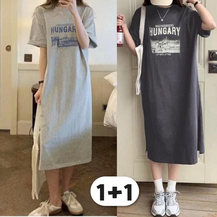 제니바코 오늘도 편안한 루즈핏 여름 반팔 원피스 11