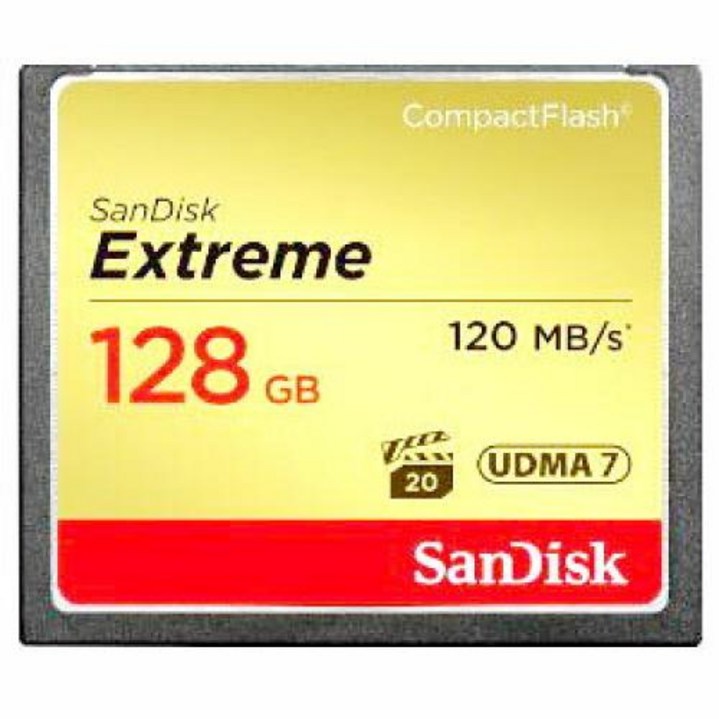 515 한정 추첨으로 2명에 1명 최대 100P백요 엔트리 128GB 컴팩트 플래시 CF카드 SanDisk SanDisk Extreme R120MBs W80MBs UDMA7 해외 리테일 메
