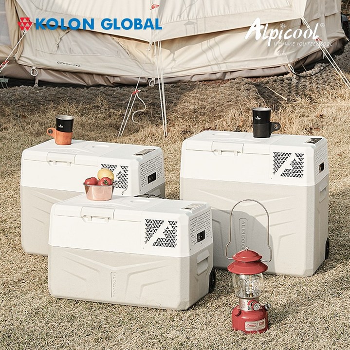 [코오롱 공식판매] <한정초특가> 알피쿨 정품 캠핑냉장고 코오롱 차량용 냉동고 휴대 이동식 낚시 차박 30L 40L 50L, SE50, 화이트