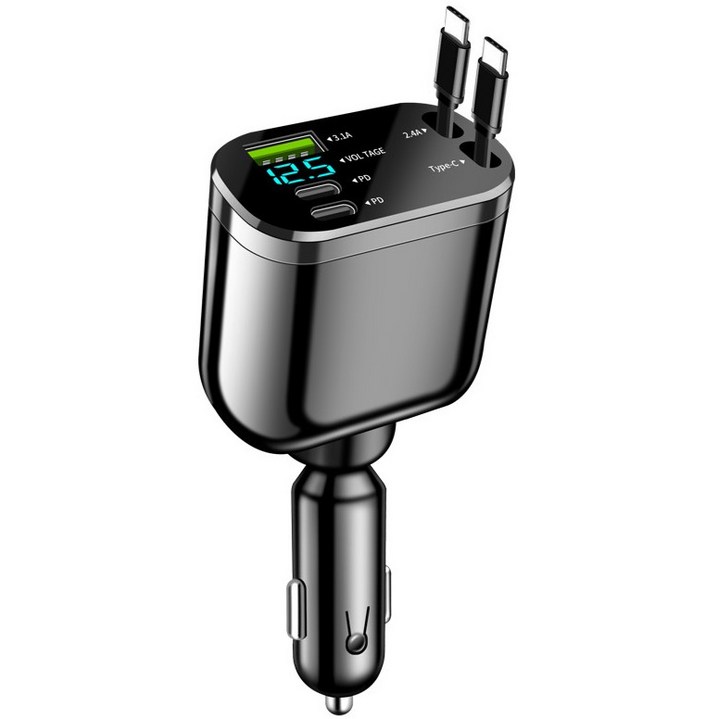 LA DERIVE  동시5대충전 릴타입 차량용 고속충전기 다목적형 typec라인 애플라인