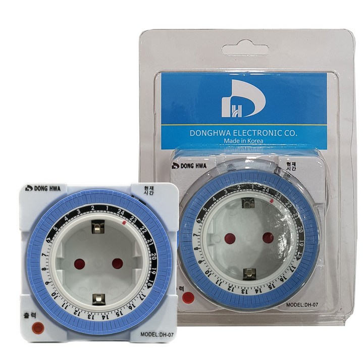 동화 콘센트타이머 DH07 국산 타임스위치 24시간타이머, 40mm, 1개