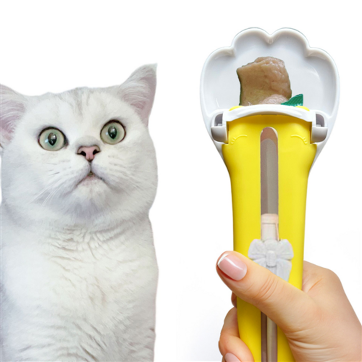 츄르 스푼 고양이 츄르 짜개 스틱 스푼, 블루핑크, 1개