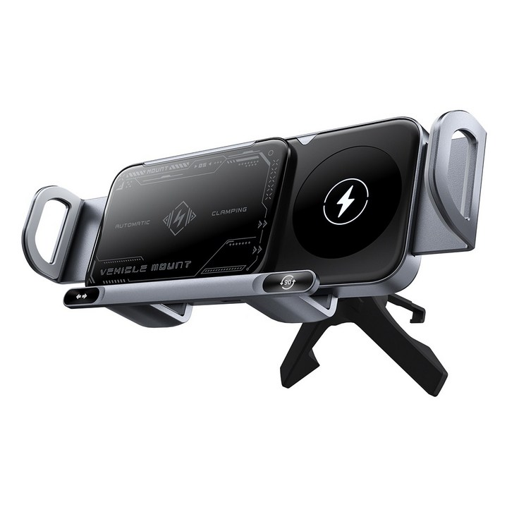 15W 초고속 충전 접이식스크린 차량용 스마트 거치대  자동 회전 1초 초강력 고정  다양한 모델에 적용 가능