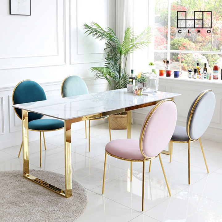 끌레오 필레우스 천연 포셀린 12T 통세라믹 식탁 테이블 CL360, 양면 유광 마블+화이트 세라믹, 6인용