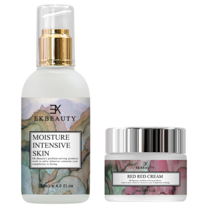 이케이뷰티 보습스킨 붉은피부 홍조크림 2종세트 붉은피부 예민 건조피부 보습과 진정 개선 무파라벤 천연화장품