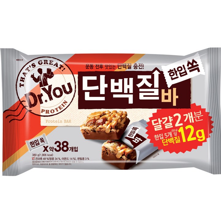 닥터유 단백질바 한입쏙, 380g, 1개