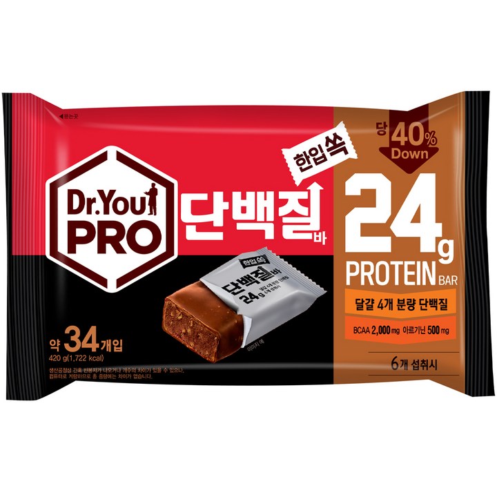 오리온 닥터유 프로단백질바 한입쏙 34p, 420g, 1개 56