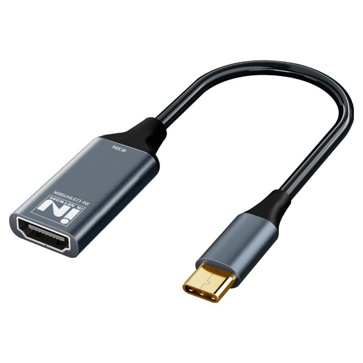 인네트워크 4K UHD 30Hz USB3.1 C타입 to HDMI ver1.4 미러링 컨버터, 1개, INU31H19BK