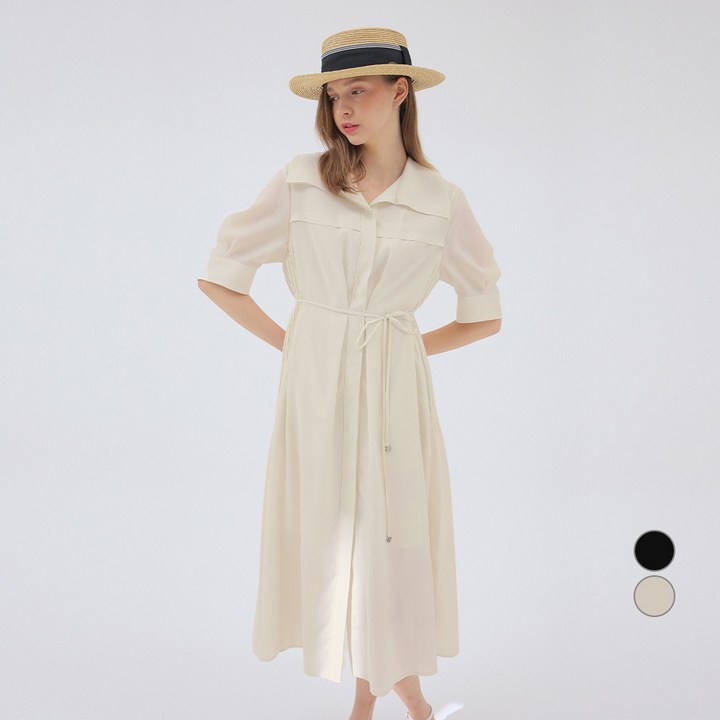 온앤온 여성용 셔츠형 플리츠 원피스 NEW3MO213