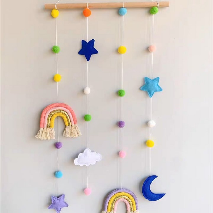 무지개별 마크라메 월행잉 아이방을 위한 감성 인테리어